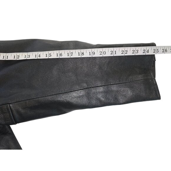 Barney's Leather Size 46 Black Leather Motorcycle Jacket - Picture 9 of 9